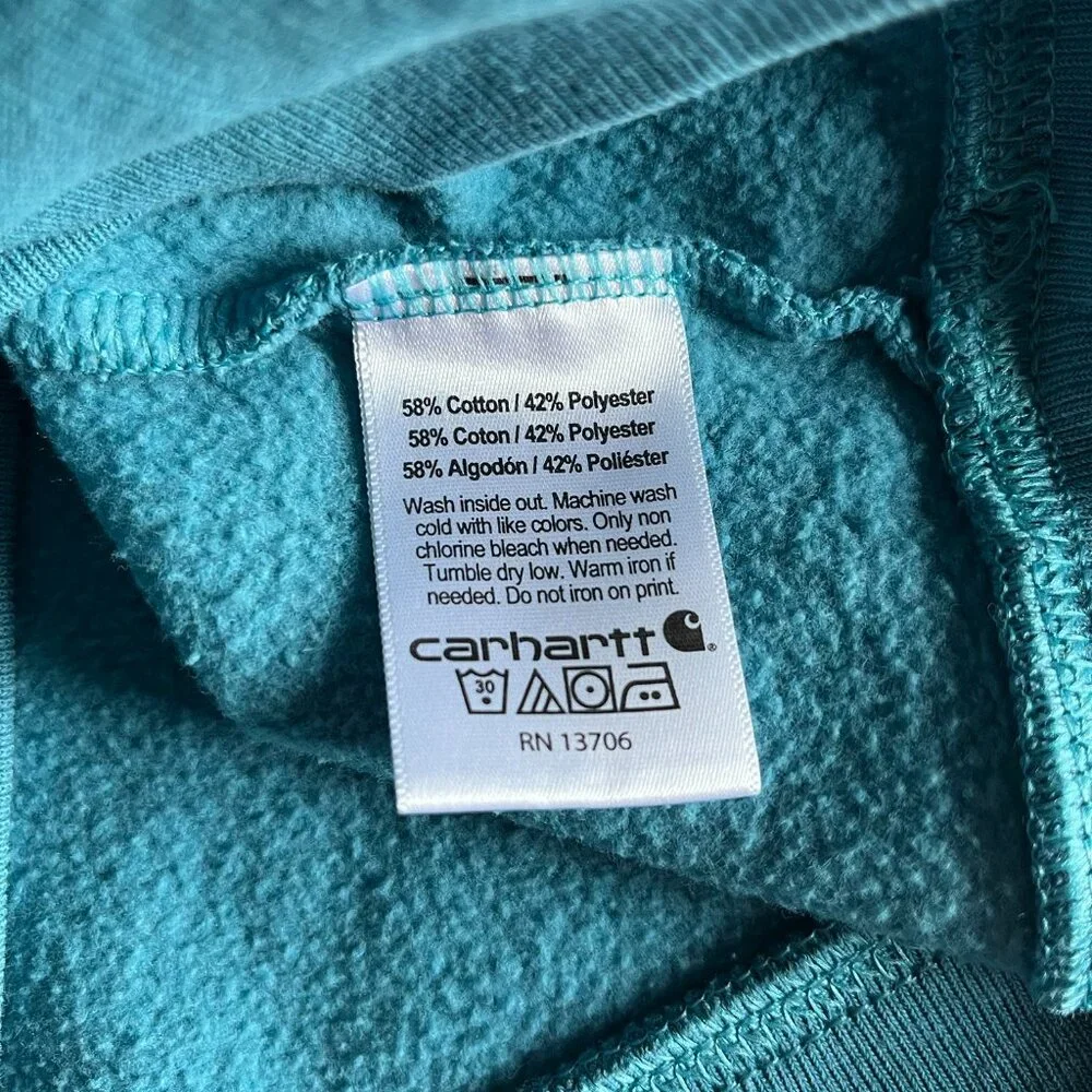 Carhartt teal blue logo hoodie 5